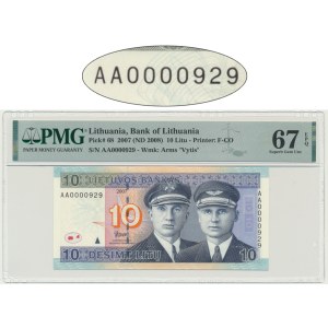 Litauen, 10 Litas 2007 - AA - PMG 67 EPQ - geringe Anzahl