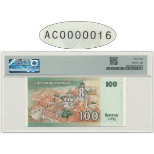 Lithuania, 100 Litu 2000 - AC - PMG 64 - low serial
