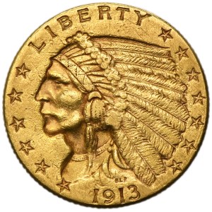 USA, 2 1/2 Dollar Philadelphia 1913 - Indian Head