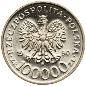 SAMPLE NIKIEL, 100,000 gold 1990 Solidarity - 27 mm