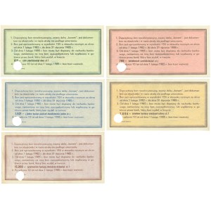 Deposit revaluation voucher, set of 100 - 10,000 zlotys (5 pcs.), cashable