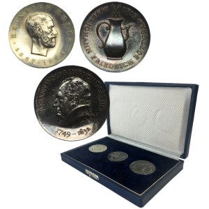 Set, Germania, DDR, 5 marchi, 10 marchi e 20 marchi 1969 (3 pezzi).