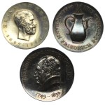 Set, Germania, DDR, 5 marchi, 10 marchi e 20 marchi 1969 (3 pezzi).