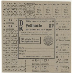 Gdansk, carte d'alimentation, 1944