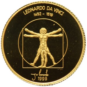 Mongolia, 1.000 Tugrik 1999 - Leonardo da Vinci