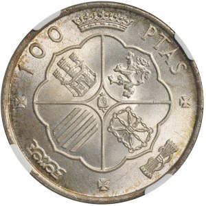 Spain, Francisco Franco, 100 Pesetas Madrid 1966 - NGC MS65