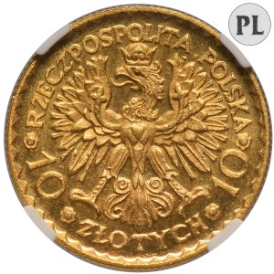 10 zloty 1925 Chrobry - NGC MS65 EN - AS LUSTRADE