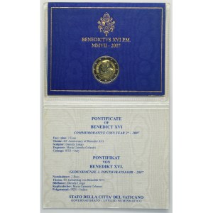 Cirkevný štát, Vatikán, Benedikt XVI, 2 Euro Rím 2007 R - 80. výročie narodenia Benedikta XVI
