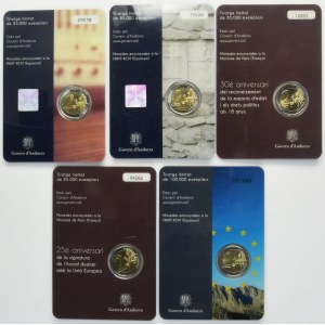 Set, Andorra, 2 Euro 2014-2016 (5 pcs.)