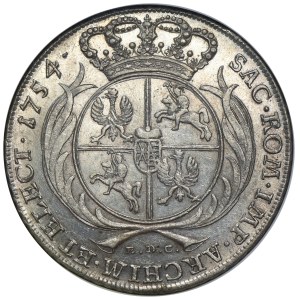 Augustus III of Poland, Thaler Leipzig 1754 EDC - NGC MS60 - ex. Potocki