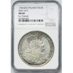 Augustus III of Poland, Thaler Leipzig 1754 EDC - NGC MS60 - ex. Potocki