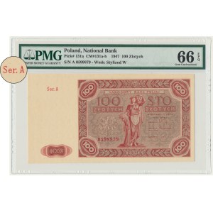 100 zlotych, 1947 - A - PMG 66 EPQ - first series