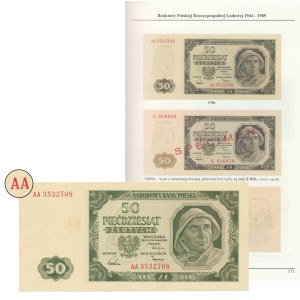 50 złotych 1948 - AA - Ilustrowany w katalogu Czesława Miłczaka
