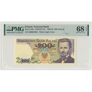 200 zlotych, 1988 - EB - PMG 68 EPQ - first series of that year