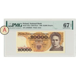 20,000 zlotys, 1989 - A - PMG 67 EPQ - first series