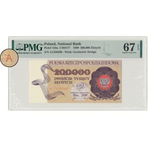 200.000 złotych 1989 - A - PMG 67 EPQ - pierwsza seria