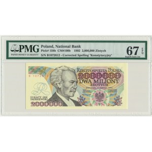 2 million zlotys 1992 - B - PMG 67 EPQ