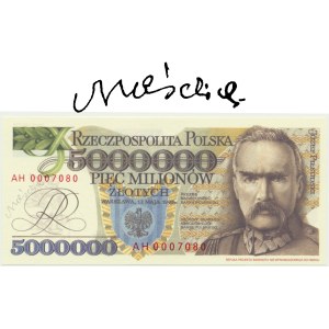 5 million zlotys, 1995 - AH - autographed by A. Heidrich