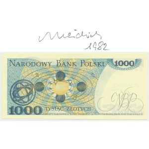 1.000 Złoty 1982 – KN – mit Autogramm von A. Heidrich