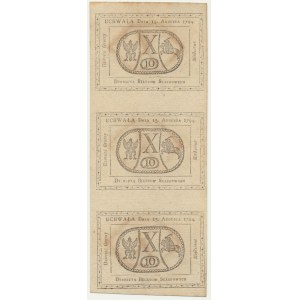 10 groszy, 1794, uncut, 3 pieces = accounting ZŁOTÓWKA