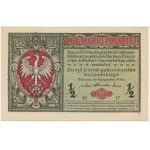 1/2 marki 1916 - Jenerał - A - numerator wiśniowy
