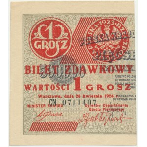 1 grosz 1924 - CN - moitié gauche -