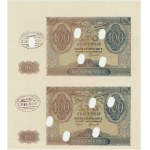 100 Złoty 1941 – ungeschnittener Bogen (2 Stück) – ohne Seriennummer und Nummerierung, gezähnt – Abgebildet im Katalog von Czesław Miłczak