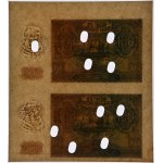 100 Złoty 1941 – ungeschnittener Bogen (2 Stück) – ohne Seriennummer und Nummerierung, gezähnt – Abgebildet im Katalog von Czesław Miłczak