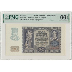 20 zlotys 1940 - N - PMG 66 EPQ