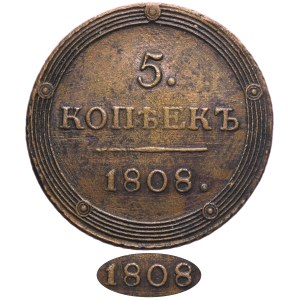 Russia, Alexander I, 5 Kopeck Jekaterinburg 1808 EM