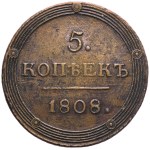 Russia, Alexander I, 5 Kopeck Jekaterinburg 1808 EM