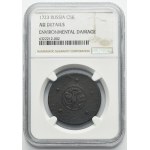 Russia, Peter I, 5 Kopeck Moscow 1723 - NGC AU DETAILS