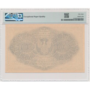 100 marek 1919 – séria AG – PMG 58 EPQ – červený číselník – KRÁSNA
