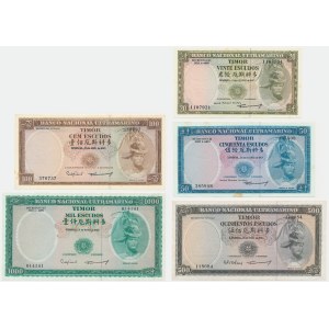 Timor, set 20-1.000 Escudos (1963-68) (5 pcs.)