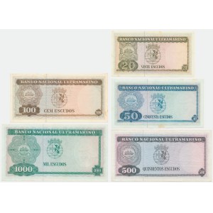 Timor, set 20-1.000 Escudos (1963-68) (5 pcs.)