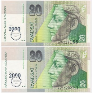 Slovakia, 20 Korun 2000 - commemorative note - (2 pcs.)