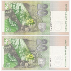 Slovakia, 20 Korun 2000 - commemorative note - (2 pcs.)