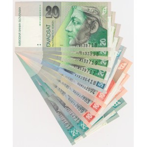 Slowakei, Set mit 20–200 Kronen (10 Stück)