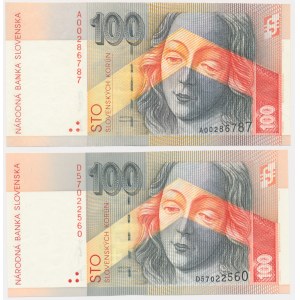 Slovaquie, 100 couronnes 1993-1996 (2 pièces)
