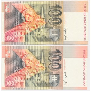 Slovaquie, 100 couronnes 1993-1996 (2 pièces)