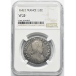 Francie, Ludvík XIV., 1/2 Ecu, Tours 1652 E – NGC VF25