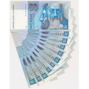 Slowakei, 50-Kronen-Set 1993–2005 (11 Stück)