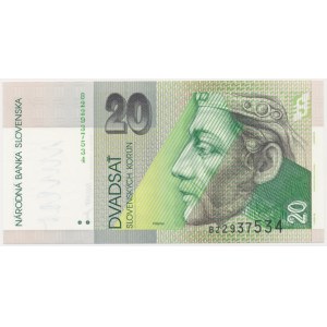 Slovensko, 20 korun, 1993 – s podpisem předsedy Národní banky Slovenska