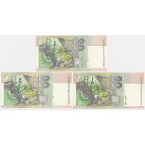 Slovaquie, 20 couronnes 1997 (3 pièces)