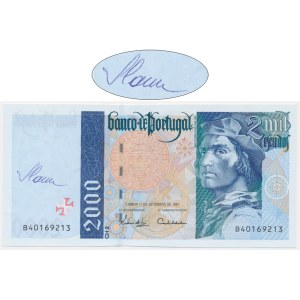 Portugal, 2.000 Escudos 2000 - with autograph of the designer Czesław Słania