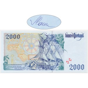 Portugal, 2.000 Escudos 2000 - with autograph of the designer Czesław Słania