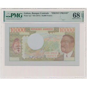Gabun, 10.000 Francs (1971) – PROBEMÜNZE VORDERSEITE – PMG 68 EPQ