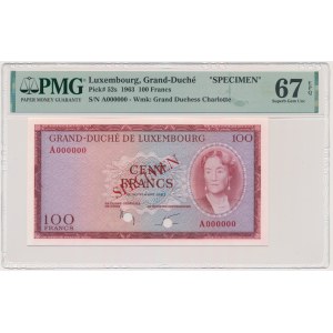Luxembourg, 100 Francs 1963 - SPECIMEN - PMG 67 EPQ