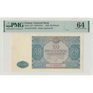 20 zlotých 1946 – D – PMG 64 – MODRÁ