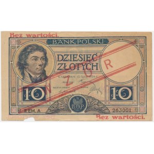 10 zlotych, 1924 - PROOF - II EM.A - unperforated - RARE